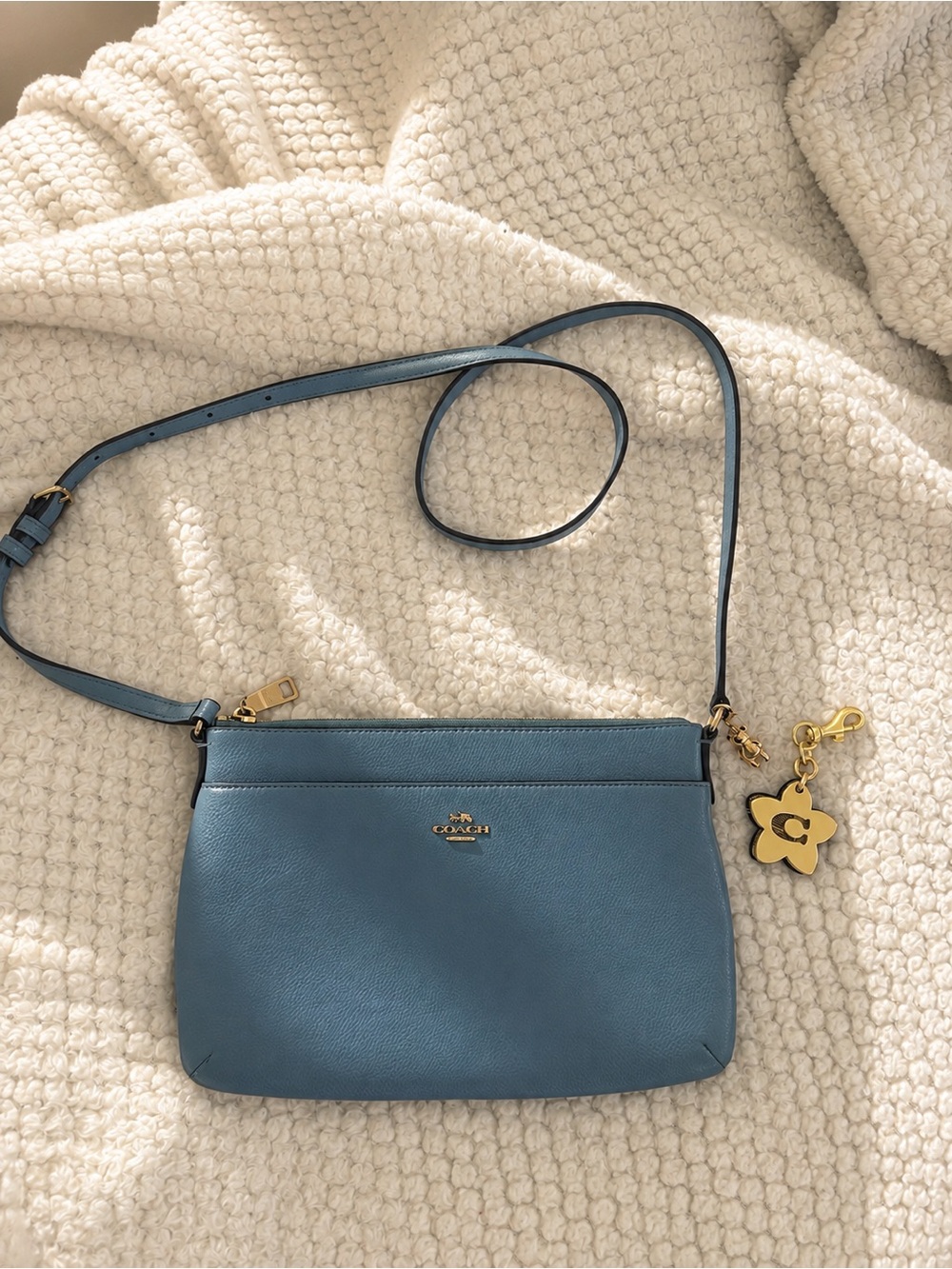 Authentic Coach Crossbody Bag w/ Authentic Repurposed Charms Keychains